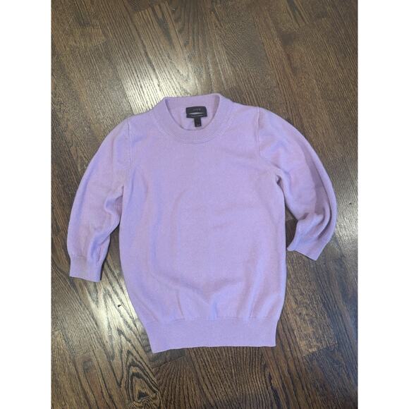 J Crew 100% Cashmere Lilac Light Purple Crew Neck Sweater Size S - Picture 2 of 5